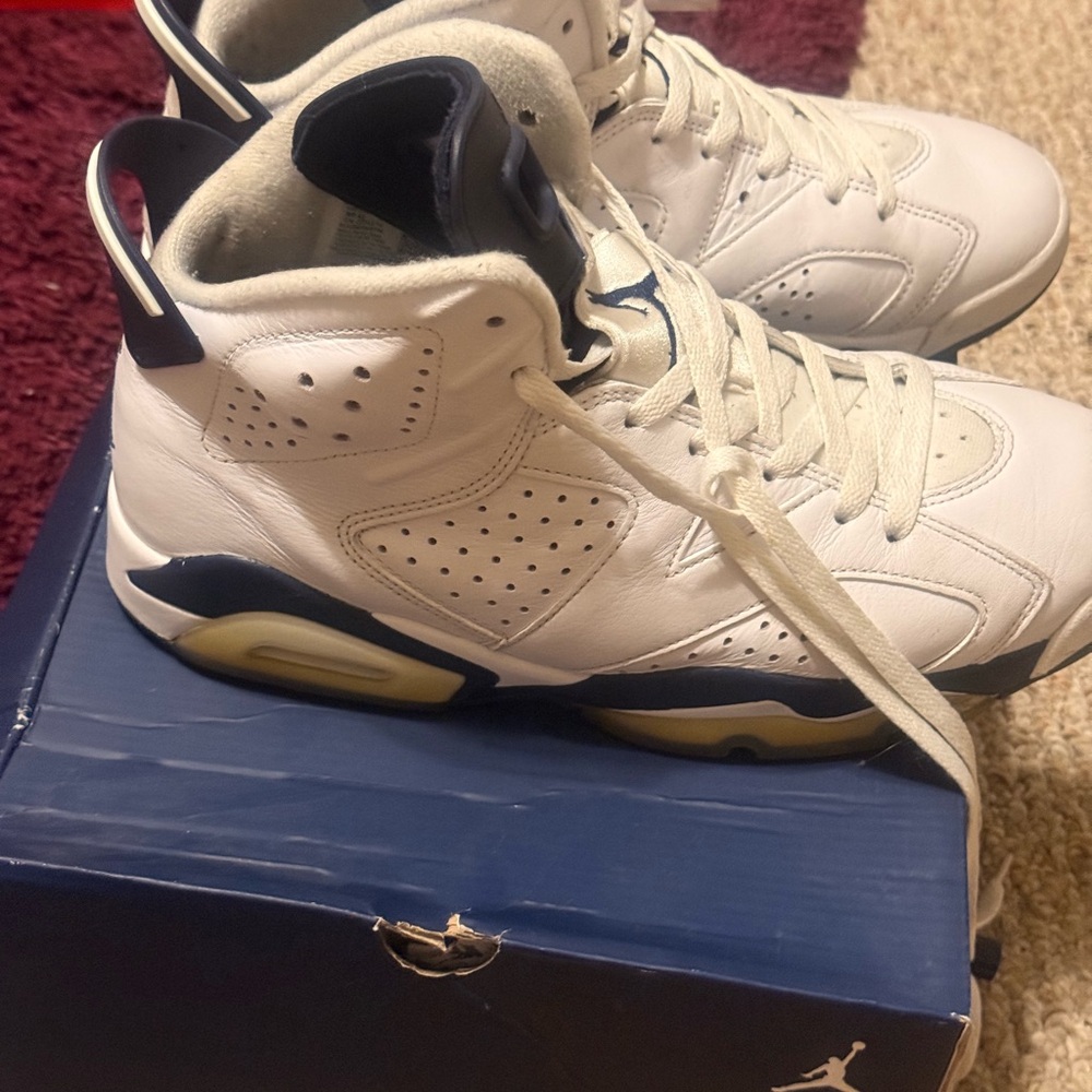 Jordan 6 Midnight Navy Men’s Athletic Shoes White Navy